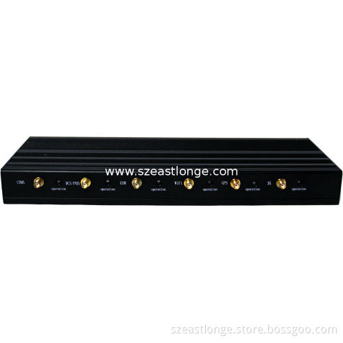 12w 6 Band Wifi 3g Gps Signal Jammer / Blocker Est-808i For Custom , 33dbm
